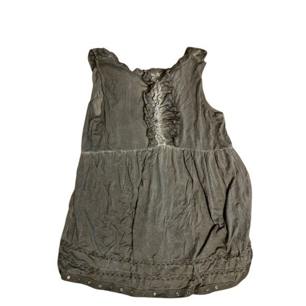 POL Grey Lace-Up Boho Tank Top Size M Corset Style Festival Chic  Medium - Picture 3 of 3